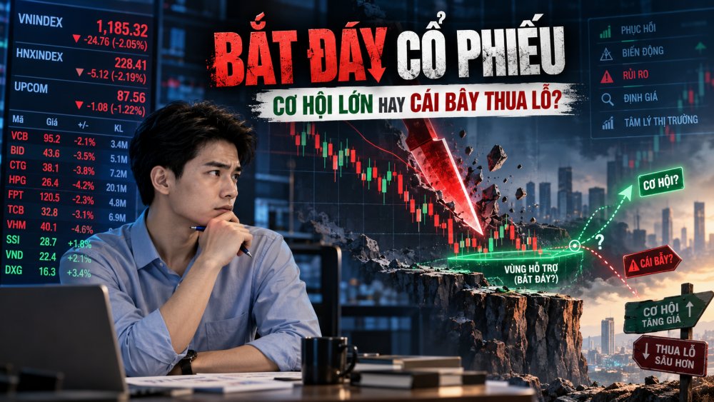 Bắt đáy cổ phiếu: Cơ hội lớn hay cái bẫy khiến nhà đầu tư thua lỗ?