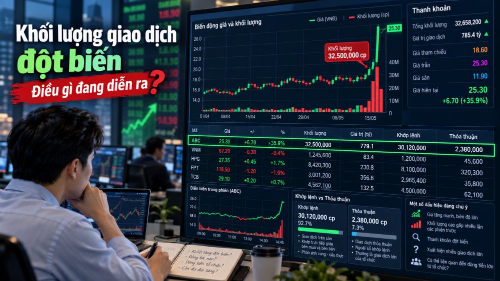 Cổ phiếu bất ngờ giao dịch hàng chục triệu đơn vị, nhà đầu tư cần chú ý điều gì?
