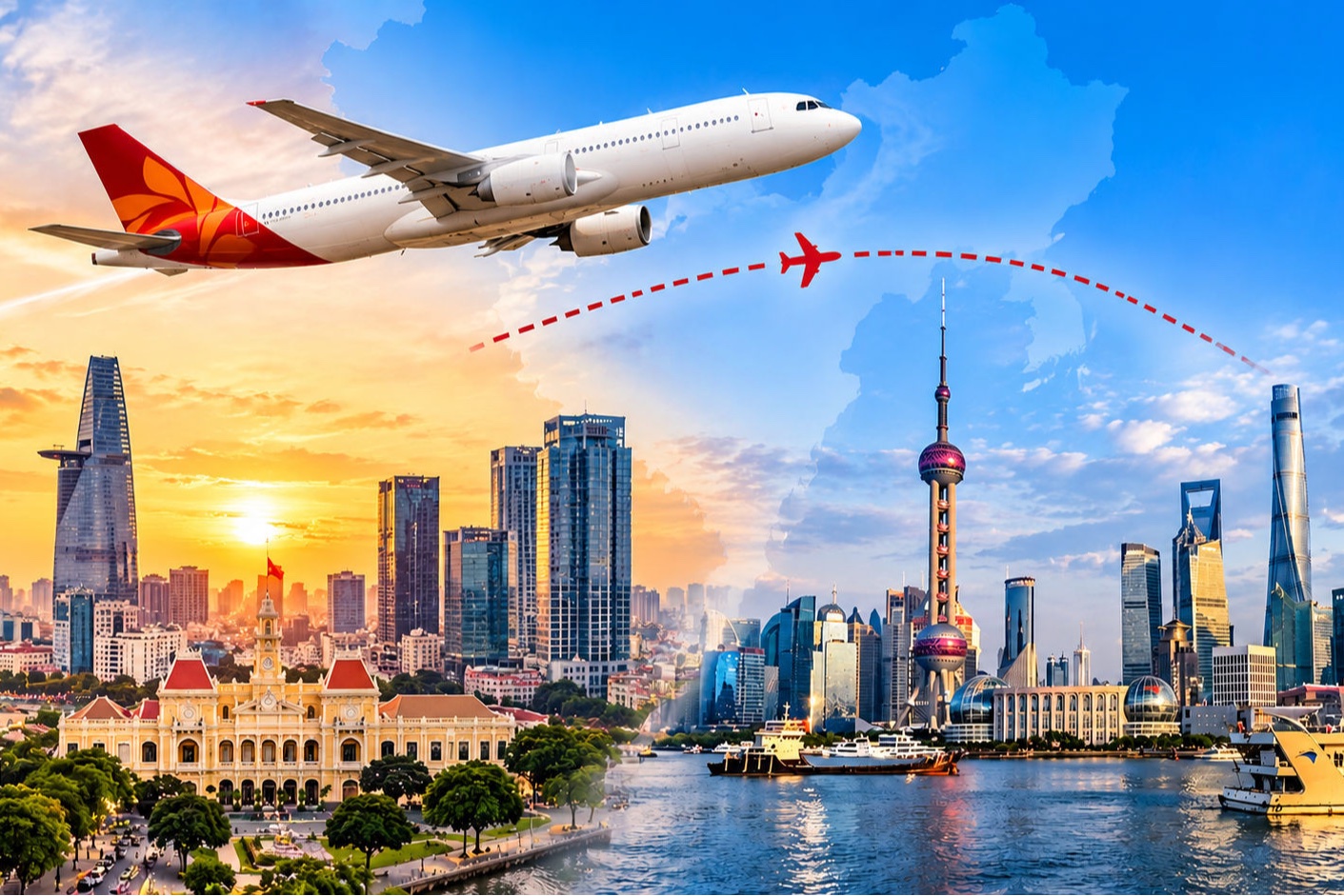 Hãng hàng không trẻ nhất Việt Nam mở đường bay thẳng Thượng Hải - TP.HCM, đường bay thứ hai đến Trung Quốc
